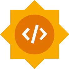 Google Summer of Code logo - code symbol, surrounded by circle, surrounded by star.